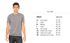Bella & Canvas unisex tee shirt size chart