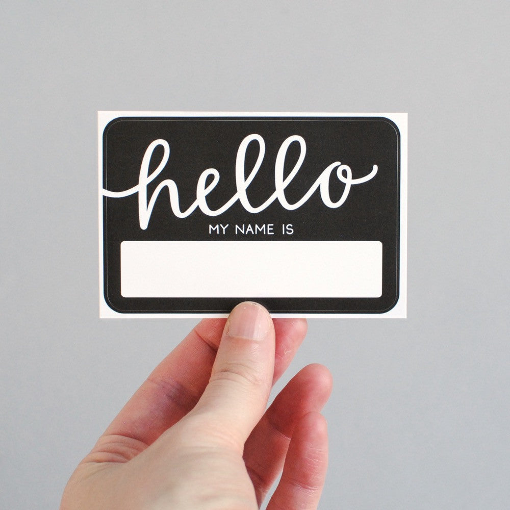 NAME TAGS // Hello My Name Is, Black (Pack of 10)