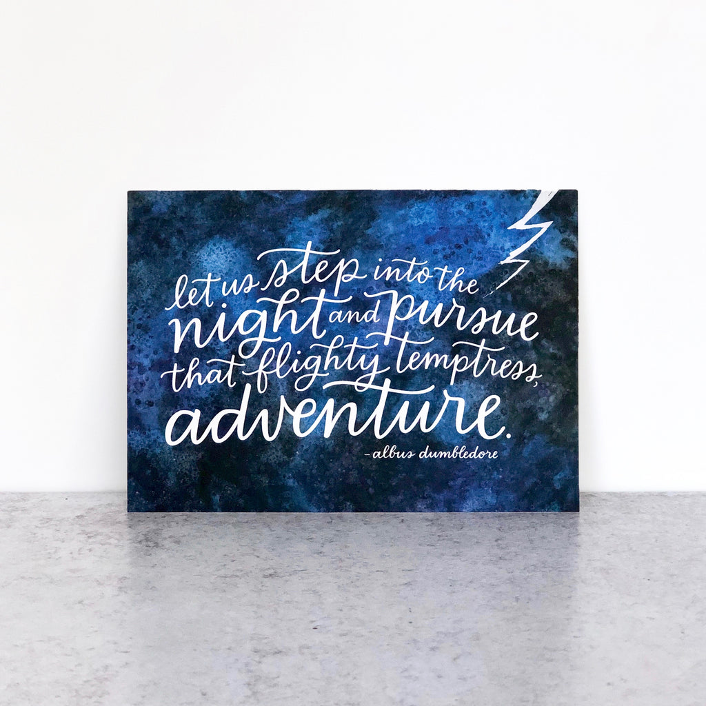 Hand-lettered Dumbledore quote by Em Dash Paper Co. 