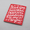 Classic red and white Valentine by Em Dash Paper Co. Quote from Ben Folds song 