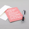 Non-mushy, non-annoying love card for Valentine's Day, your anniversary, or any time of year. By Em Dash Paper Co.