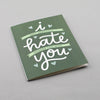 Dark green hand-lettered greeting card that's perfect for a couple with a sense of humor. 