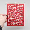 Romantic hand-lettered card by Em Dash Paper Co. in Winston-Salem, NC. 
