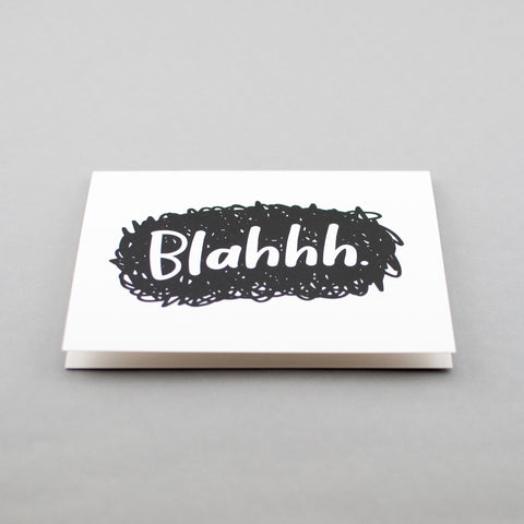 Blahhh. Hand lettered card by Em Dash Paper Co. in Winston-Salem, NC.