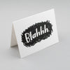 Minimalist black and white greeting card for notes of sympathy, apology, commiseration, or apathy. By Em Dash Paper Co.