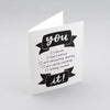 Simple black and white choose-your-own greeting card with hand lettering by Em Dash Paper Co.