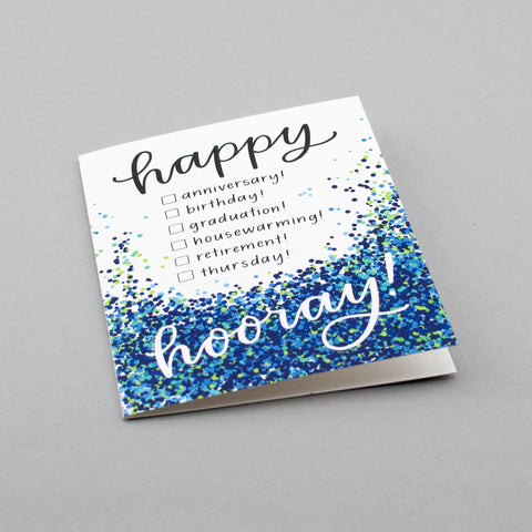 Happy everything confetti card by Em Dash Paper Co.
